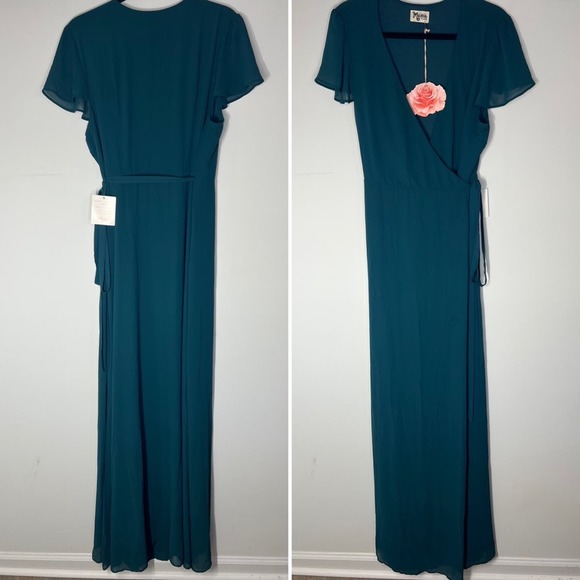 Show Me Your Mumu Jade Noelle Flutter Sleeve Wrap Dress XL - Picture 2 of 6